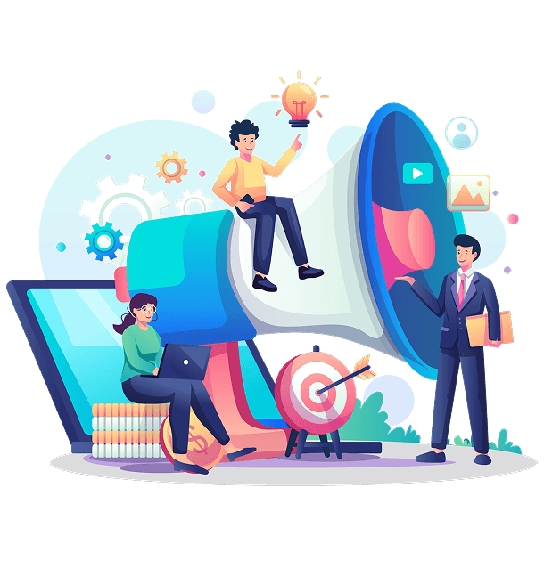 3D illustration of ecommerce elements including storefront, gift boxes, shopping bags, and credit card